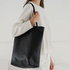 Baggy Simple Leather Tote Bag